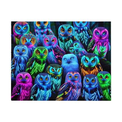 NeonOwlGather. - Neon Owls Puzzle 30, 110, 252, and 1000 Pieces
