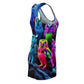 "Luminescent Nocturne" Neon Owls Racerback Dress