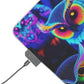 Electric Owl Illumination. NEON Owls Art LED Mousepad