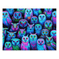 "Neon Nocturnal" - Neon Owls Puzzle 30, 110, 252, and 1000 Pieces