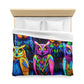 Diego de la Cruz. - NEON Owls Microfiber Duvet Cover