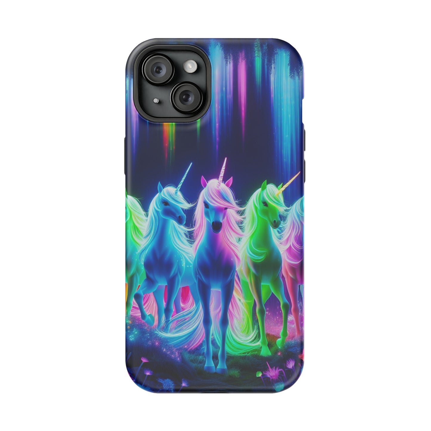 Neon Unicorn Pods. Neon Unicorns Premium Art Magsafe Magnet Tough IPhone 13 14 15 Pro Plus Max and Mini in Matte and Glossy Phone cases