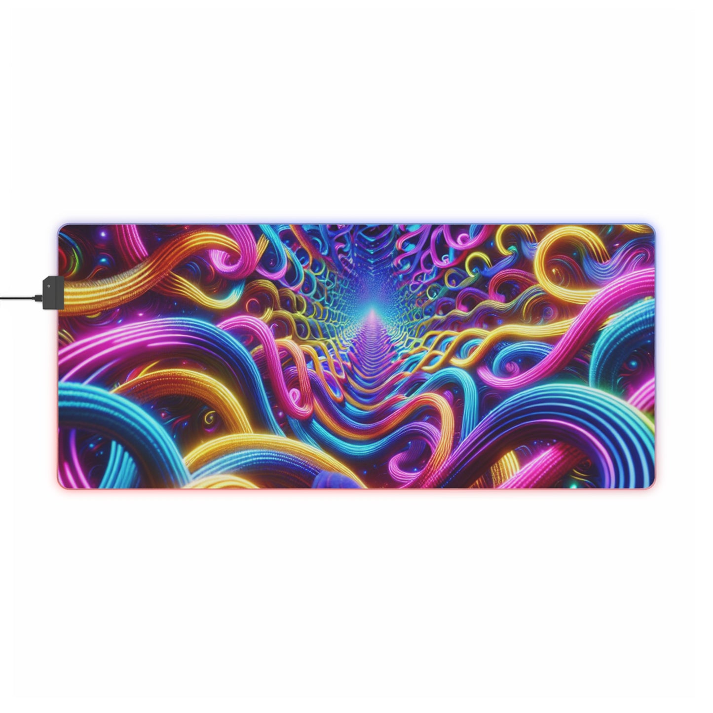 Vivid Technicolor Dreamscape. NEON Infinity Patterns Art LED Mousepad
