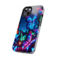 "Electric Morpho Rain" NEON Butterflies Tough Phone Case Iphone  7 8 9 10 11 12 13 14 SE X XR XS Pro Max Mini Plus