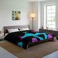 "Fantasia of Flourescence" Butterflies & Mushrooms Comforter Blanket