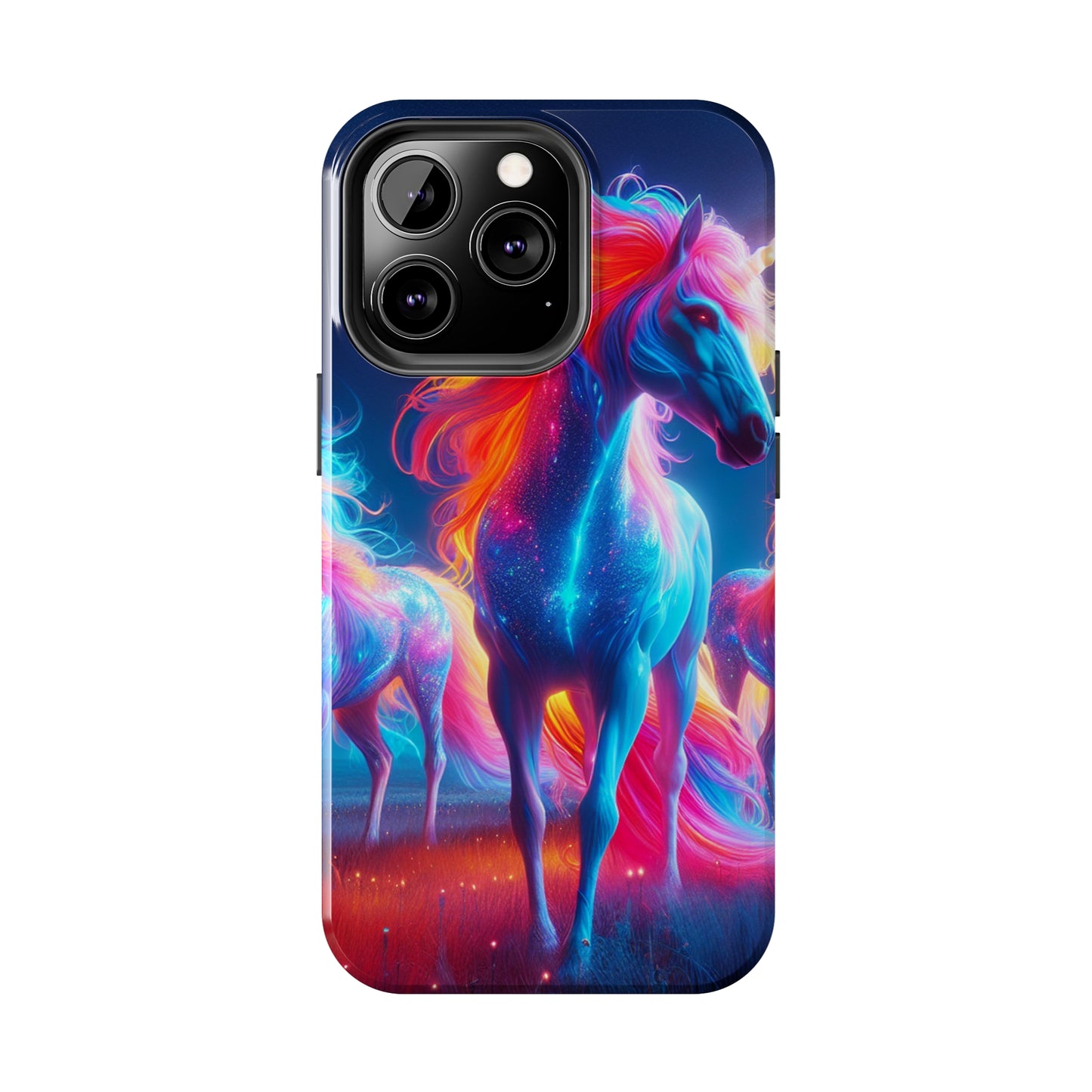 "Neon Dreamscapes: A Pride of Unicorns" NEON Unicorns Tough Phone Case