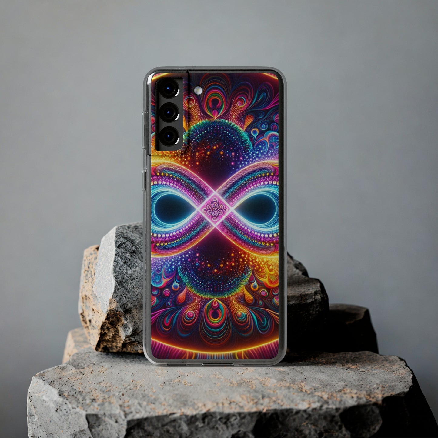 "Neon Psychedelic Infinity" Infinity Patterns Art Polycarbonate Phone Case