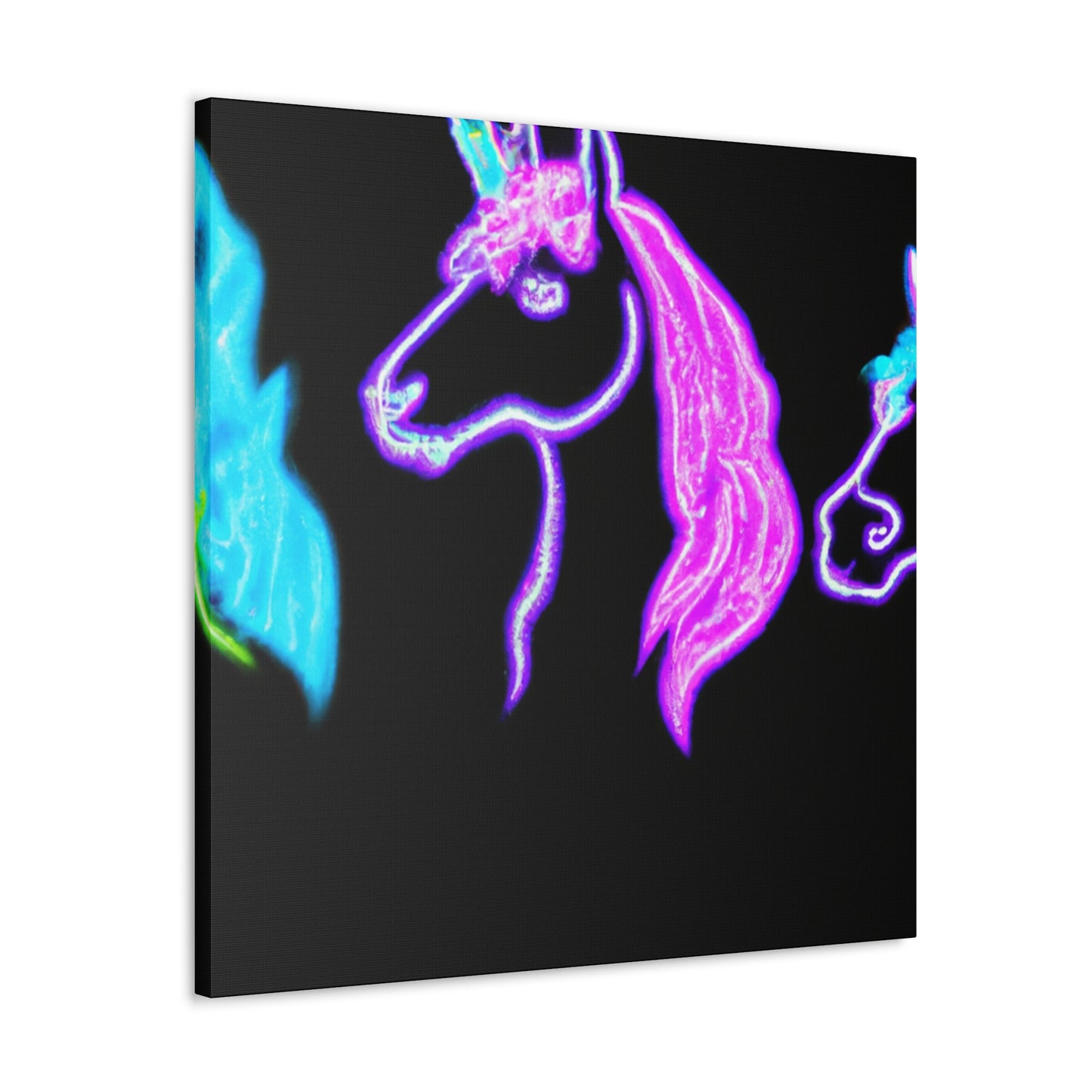 Neon Unicornscape. NEON Unicorns Art Canvas