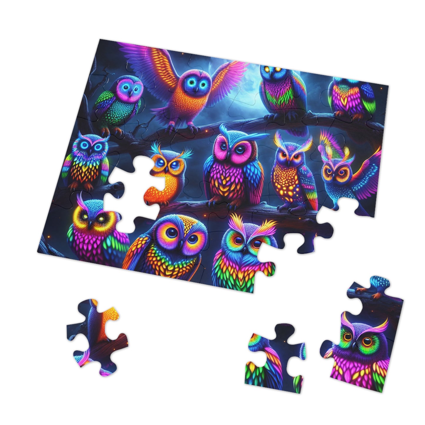 NeonOwlDreams - Neon Owls Puzzle 30, 110, 252, and 1000 Pieces