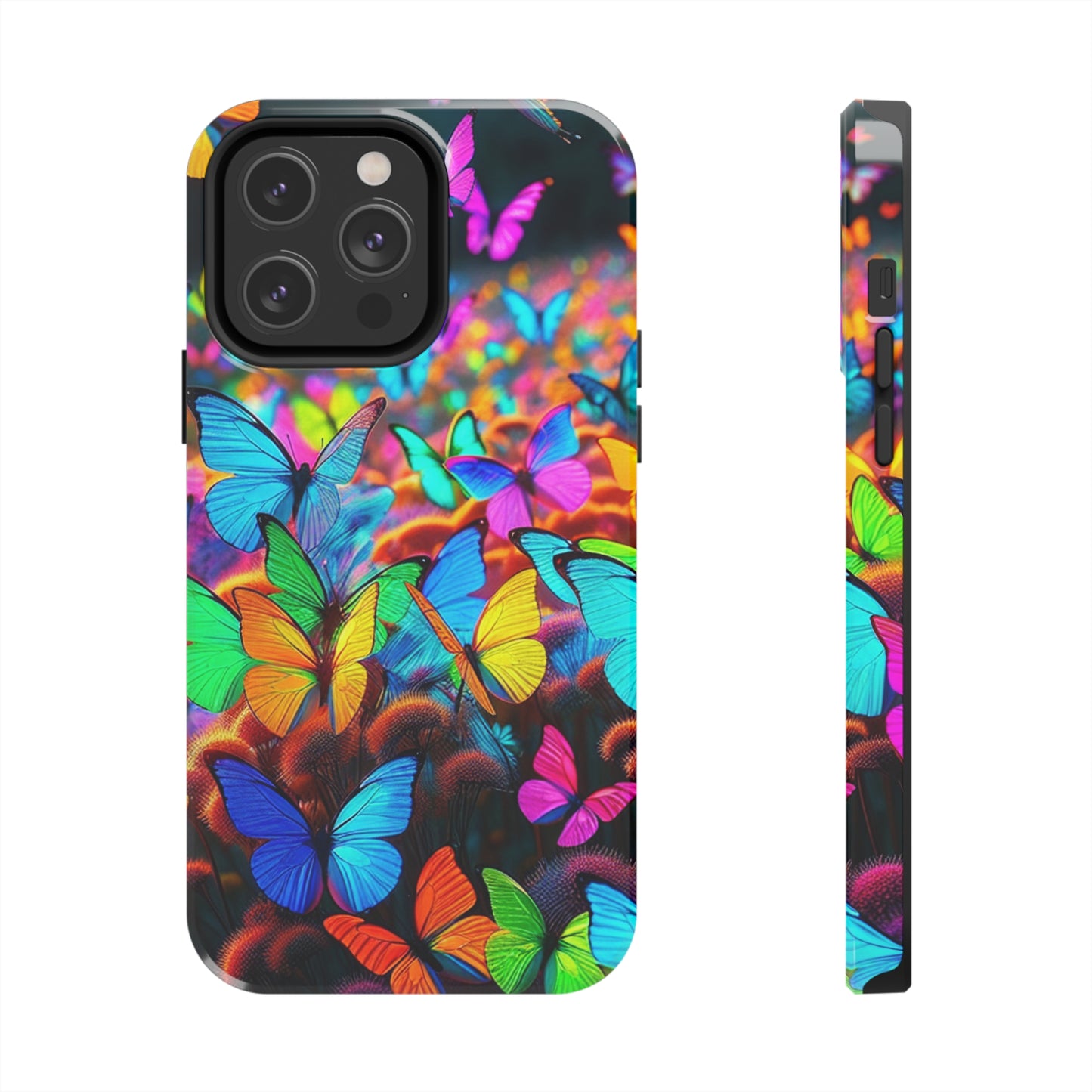 "Neon Butterfly Mural" NEON Butterflies Tough Phone Case Iphone 6 7 8 9 10 11 12 13 14 SE X XR XS Pro Max Mini Plus