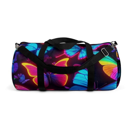 "Explosion of Color" - Neon Butterflies Duffle Bag