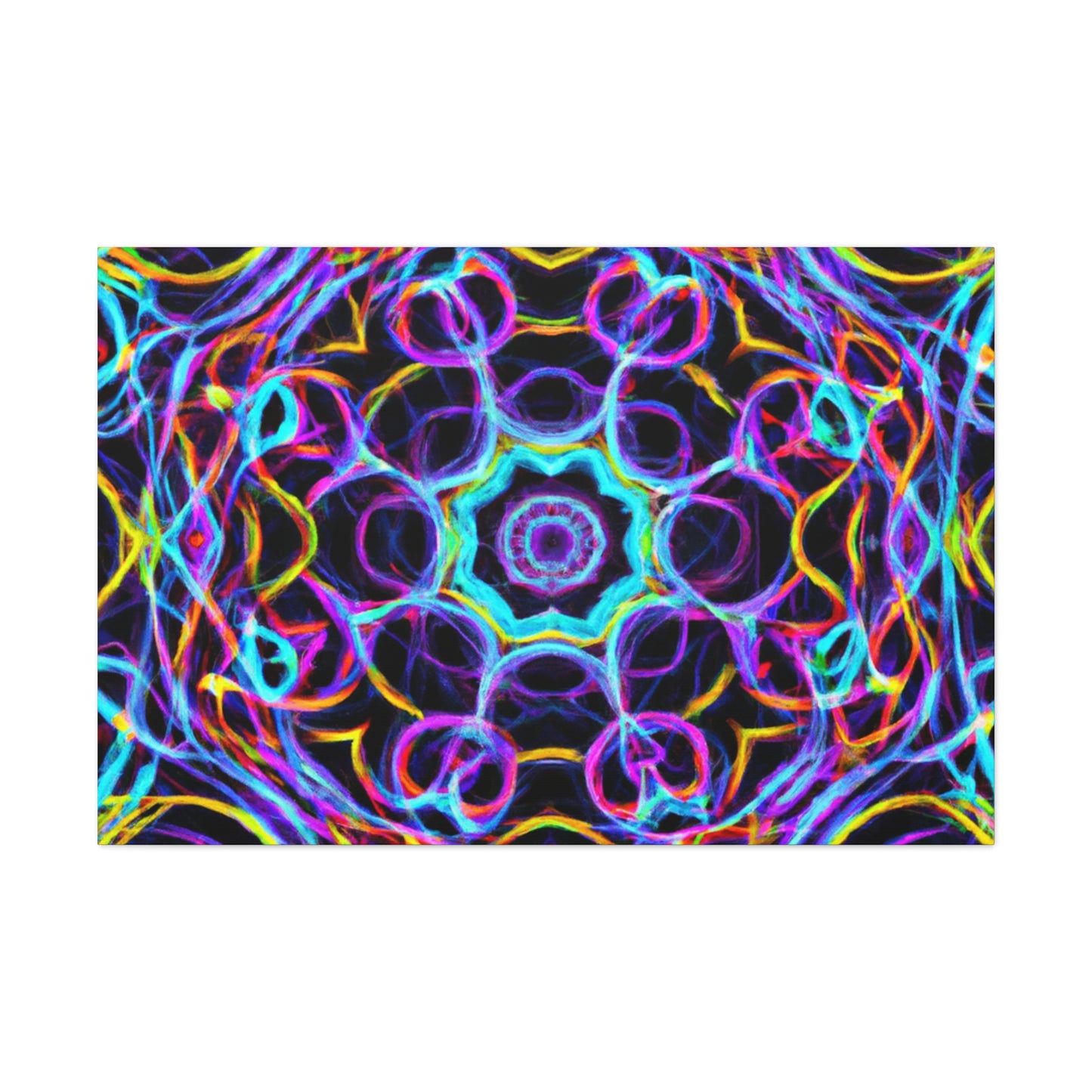 Neon Infinity Voyage. Trippy Infinity Patterns Art Canvas