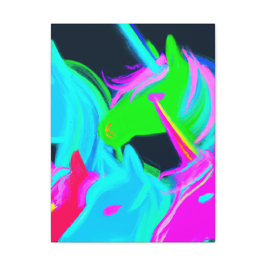 Neon Magical Joyride NEON Unicorns Art Canvas