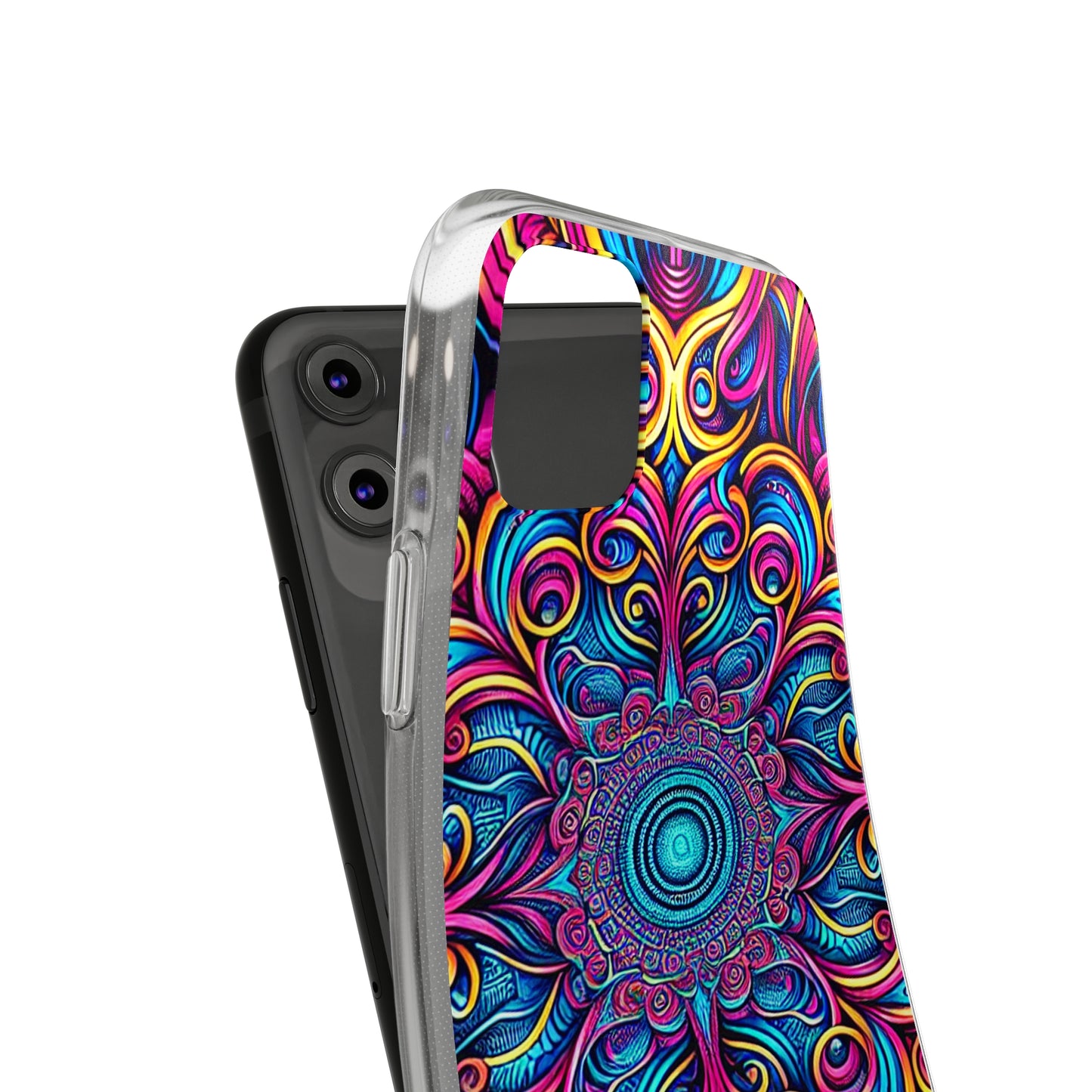 "Fantasia of Fluorescence" Infinity Patterns Art Polycarbonate Phone Case Samsung Galaxy s21 s22 Google Pixel 6 Iphone 11 12 13 14 Pro Max Mini Plus