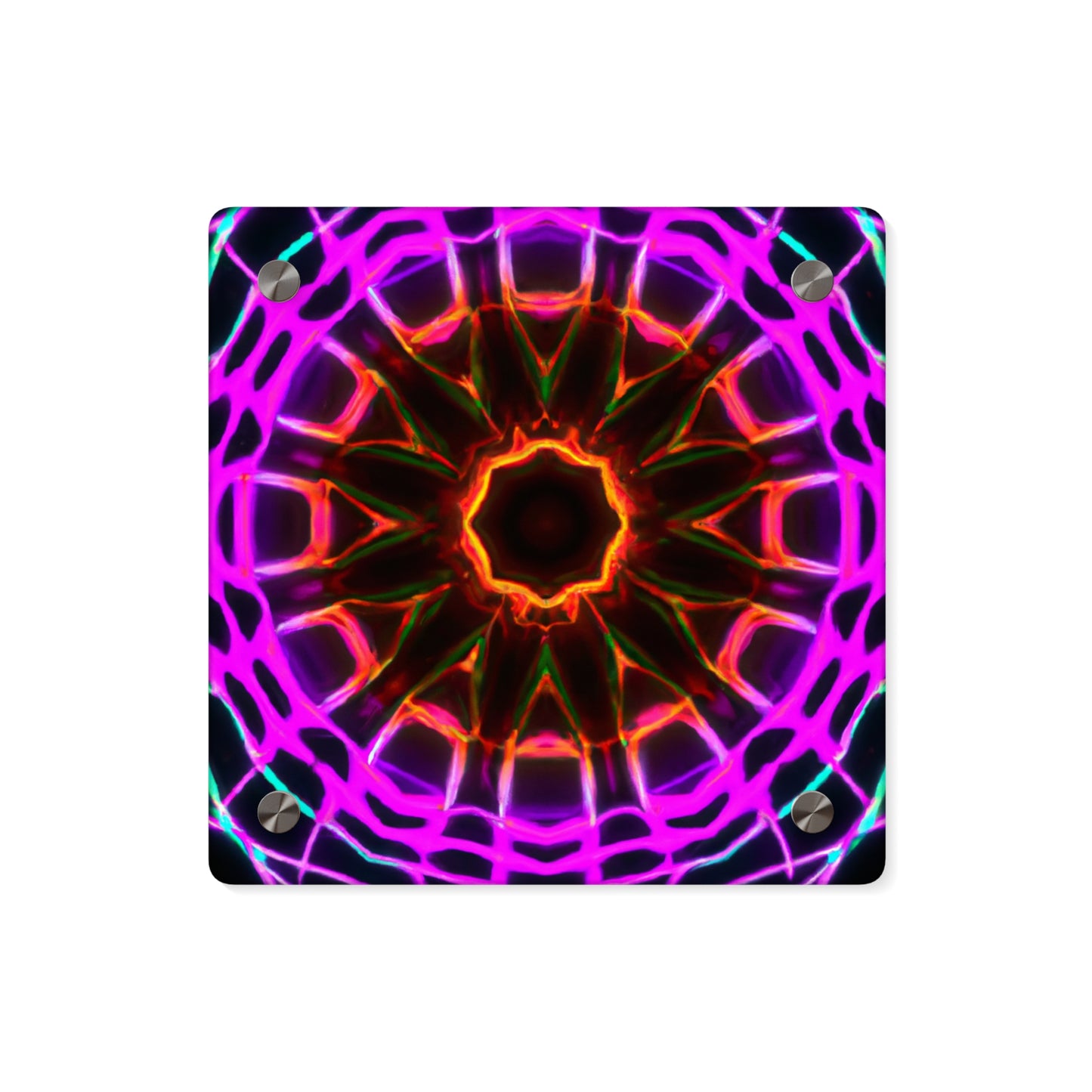 Neon Infinity Reverie. Trippy Infinity Patterns Acrylic Art Panel