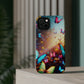 "Neon Butterfly Blooms" Neon Butterflies Premium Art Magsafe Magnet Tough IPhone 13 14 15 Pro Plus Max and Mini in Matte and Glossy Phone cases