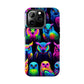 "Nocturnal Neon Glow" NEON Owls Tough Phone Case