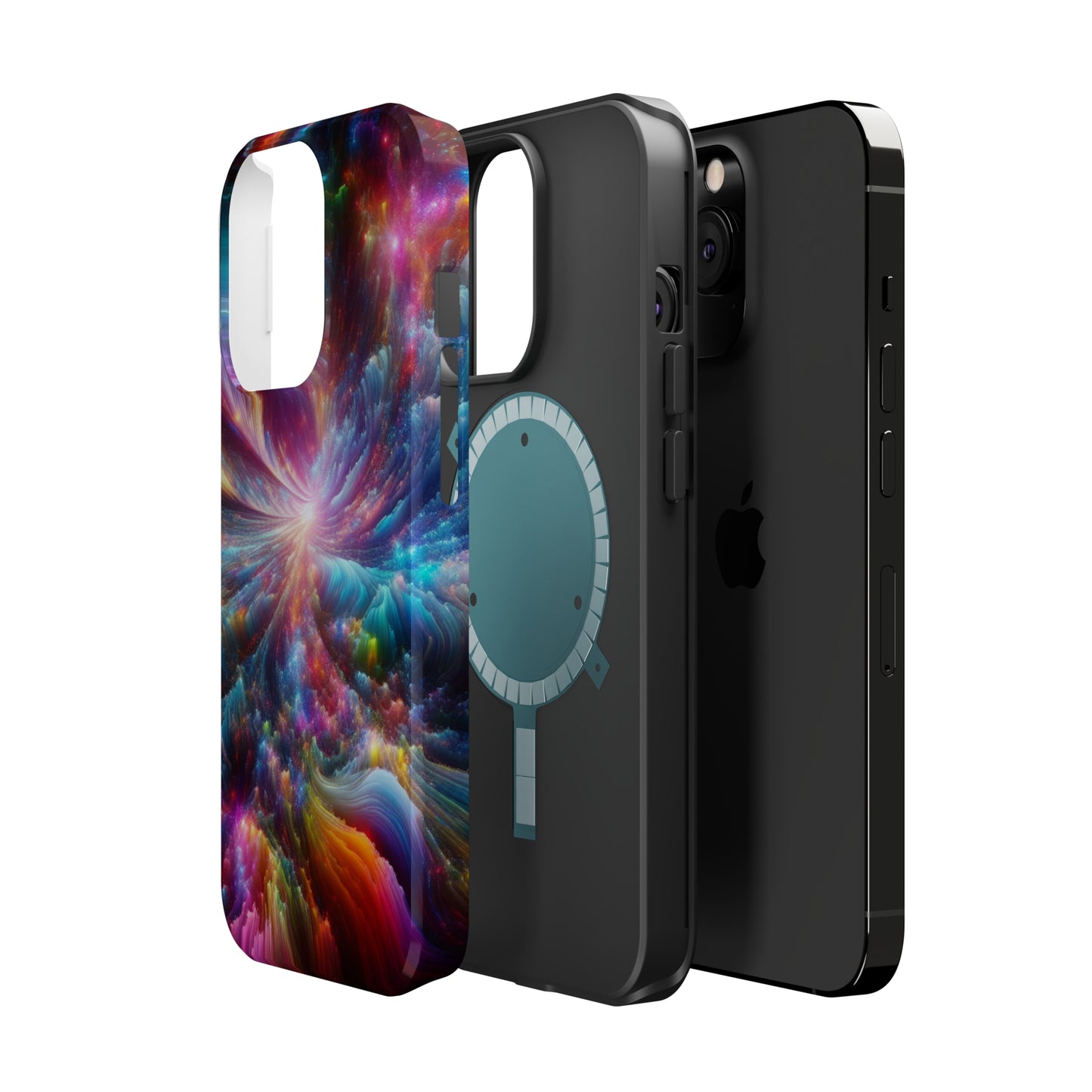 Neon Infinity Chromadrift. Neon Trippy Infinity Patterns Premium Art Magsafe Magnet Tough IPhone 13 14 15 Pro Plus Max and Mini in Matte and Glossy Phone cases