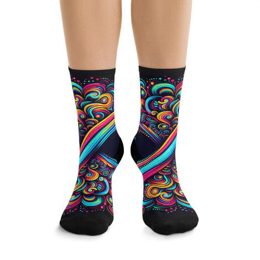 TDB Galactic Fractal Luminosity. Trippy Recycled Poly Socks