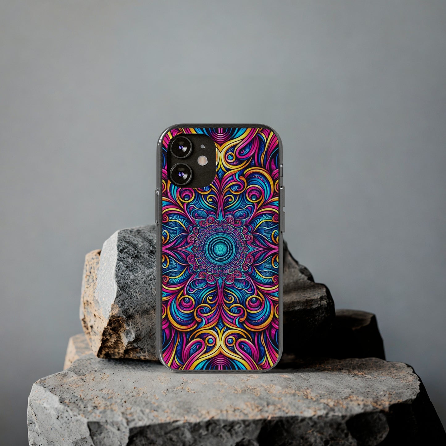 "Fantasia of Fluorescence" Infinity Patterns Art Polycarbonate Phone Case Samsung Galaxy s21 s22 Google Pixel 6 Iphone 11 12 13 14 Pro Max Mini Plus