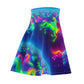 "Neon Dreamscape" -NEON Unicorns Woman' Skater Skirt