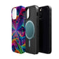 Cosmic Electric Rainbow Frenzy. Neon Trippy Infinity Patterns Premium Art Magsafe Magnet Tough IPhone 13 14 15 Pro Plus Max and Mini in Matte and Glossy Phone cases