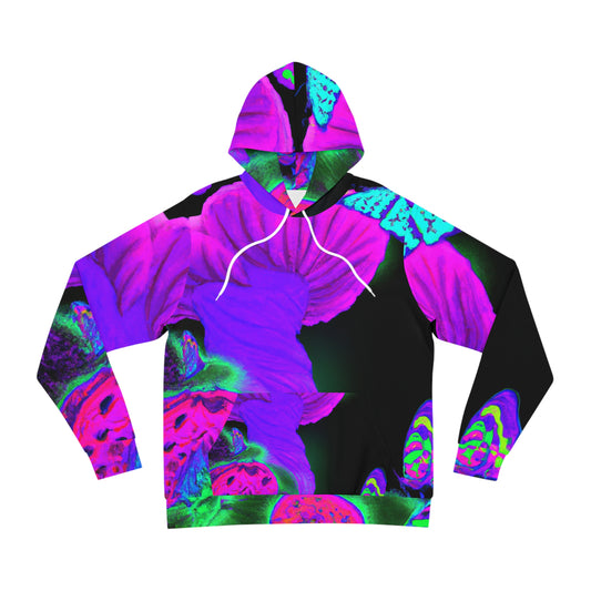 "Neon Flight of Fancy" - Butterflies & Mushrooms AOP Hoodie