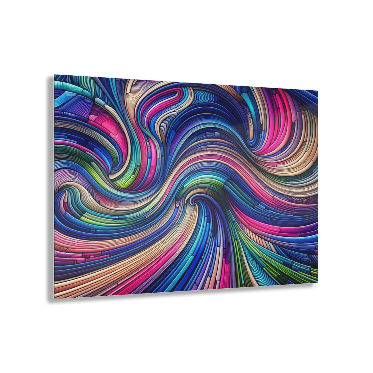 "Infinite Parallax of Neon Hues" Trippy infinity Pattern 1/4" Glossy Acrylic Art