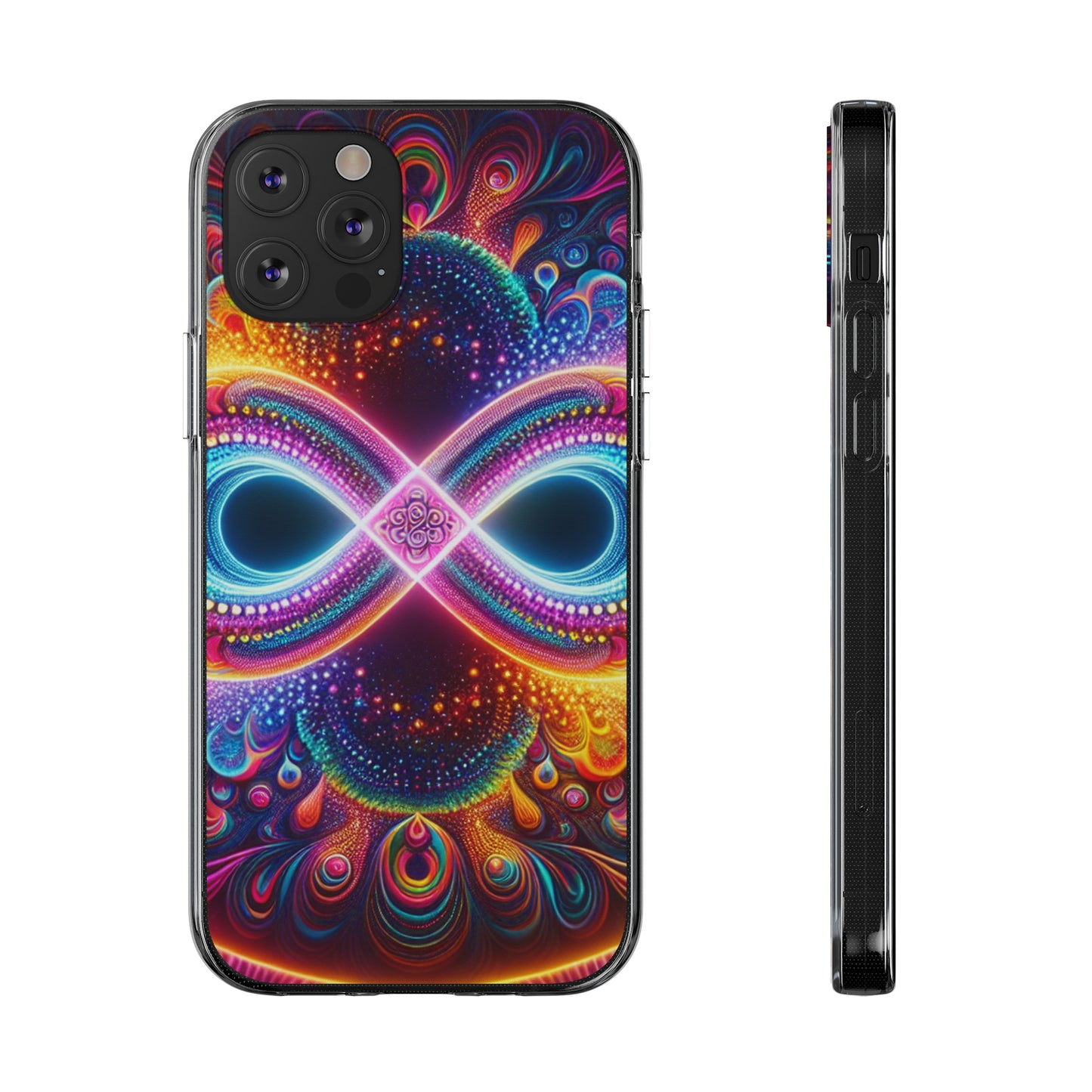 "Neon Psychedelic Infinity" Infinity Patterns Art Polycarbonate Phone Case