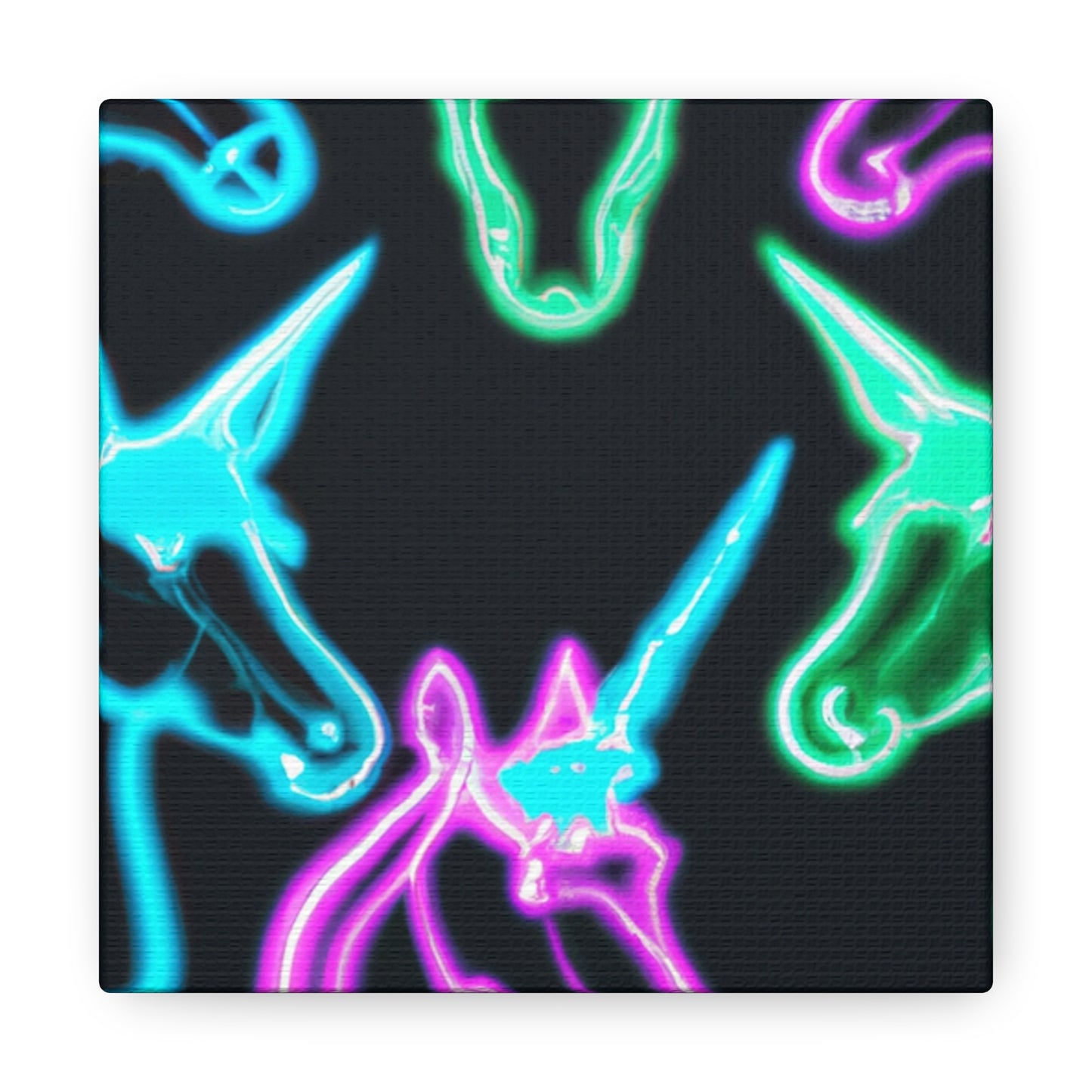 Neon Unicorn Magic. NEON Unicorns Art Canvas