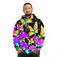 "Neon Phantasy" - Butterflies & Mushrooms AOP Hoodie
