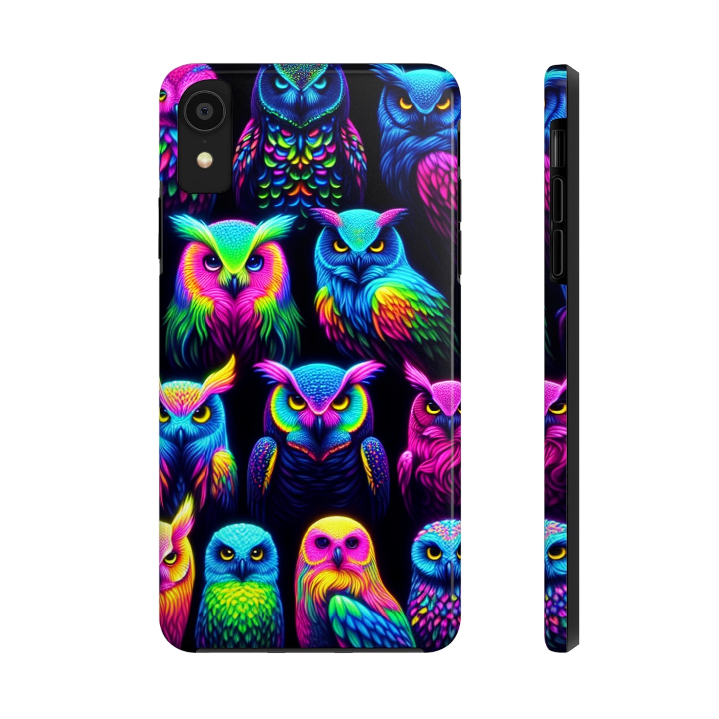 "Nocturnal Neon Glow" NEON Owls Tough Phone Case