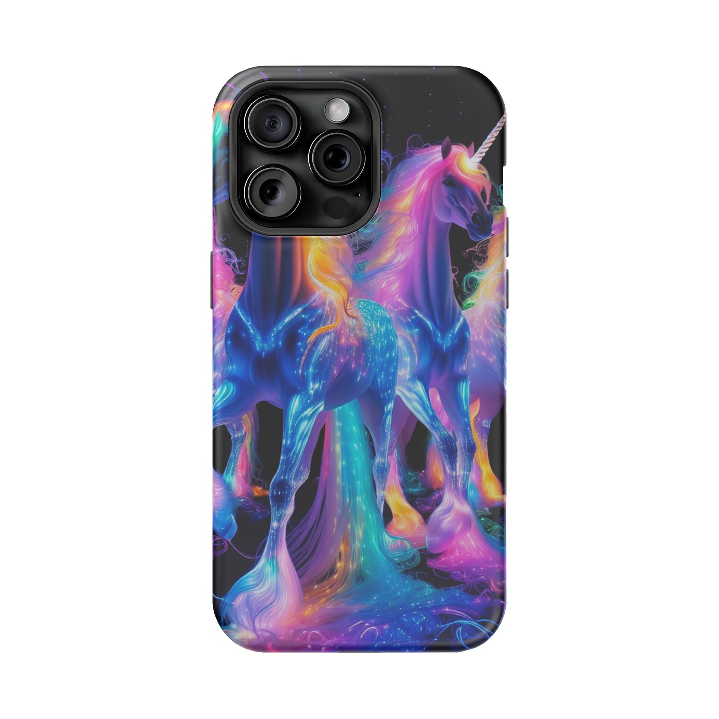 Neon Unicorn Bliss Neon Unicorns Premium Art Magsafe Magnet Tough IPhone 13 14 15 Pro Plus Max and Mini in Matte and Glossy Phone cases