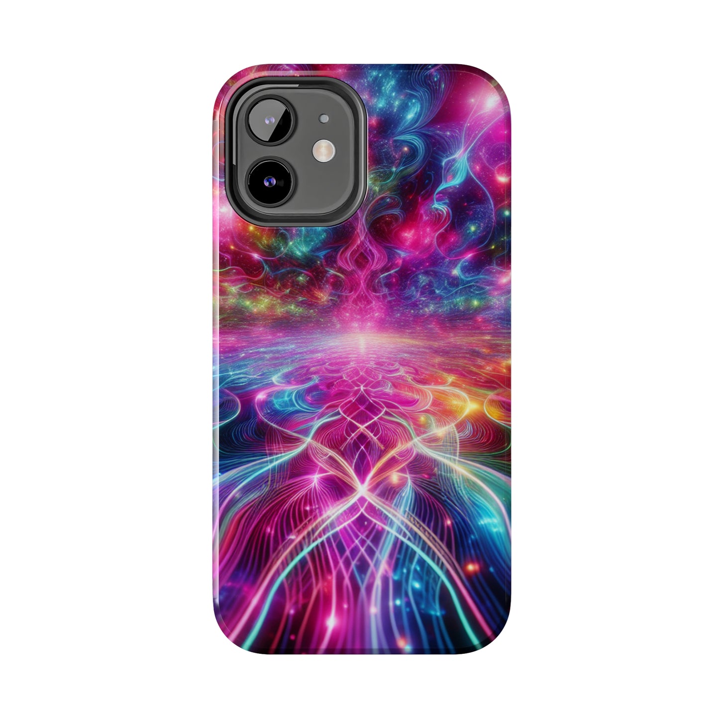 Vortex of Luminescence. Trippy Infinity Patterns Tough Phone Case
