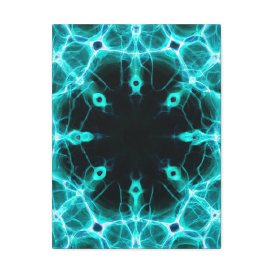 Vortexed Neon Nebula Splatter. Trippy Infinity Patterns Art Canvas