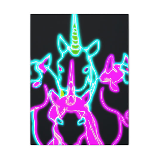 Neon Unicorns Galore! NEON Unicorns Art Canvas
