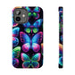 "Dance of the Neon Butterflies" NEON Butterflies Tough Phone Case Iphone 6 7 8 9 10 11 12 13 14 SE X XR XS Pro Max Mini Plus