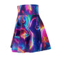 Vividly Divine Rainbow Unicorn Dreamscape -NEON Unicorns Woman' Skater Skirt