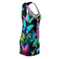 Neon Burst of Butterflies. Neon Butterflies  Racerback Dress