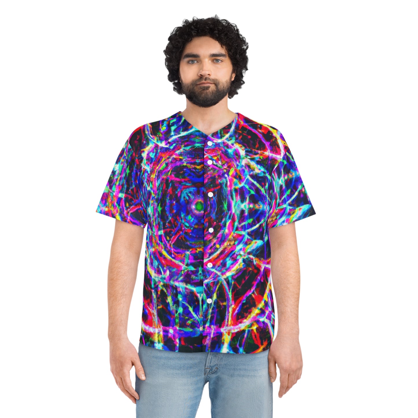 Neon Spectrum Infinity Splatter. Trippy Infinity Patterns Mens Jersey