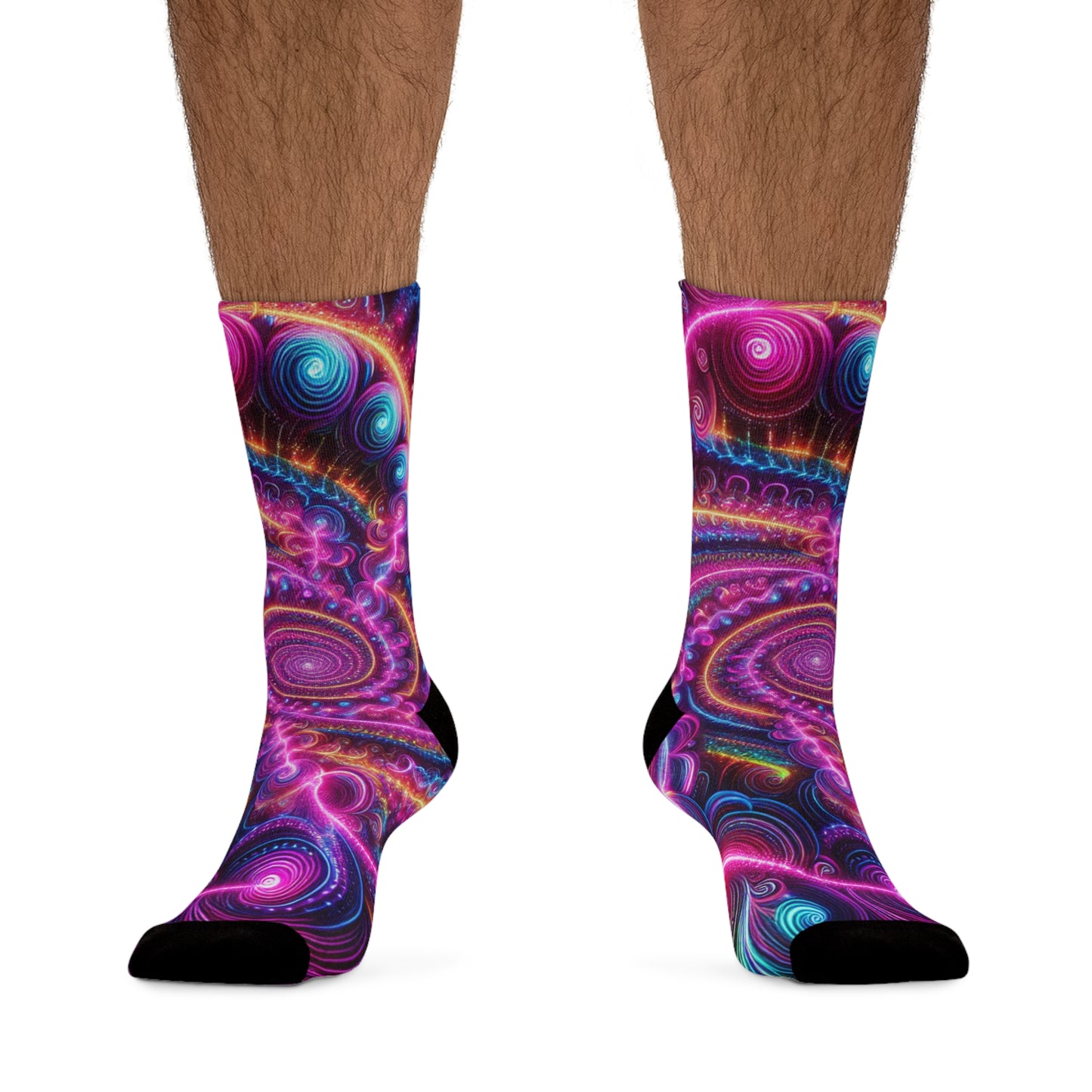 TDB Neon Infinity Galaxies. Trippy Recycled Poly Socks