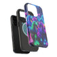 "Neon Fantasyland" Neon Unicorns Premium Art Magsafe Magnet Tough IPhone 13 14 15 Pro Plus Max and Mini in Matte and Glossy Phone cases