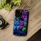 "Neon Nocturne" Neon Owls Premium Art Magsafe Magnet Tough IPhone 13 14 15 Pro Plus Max and Mini in Matte and Glossy Phone cases