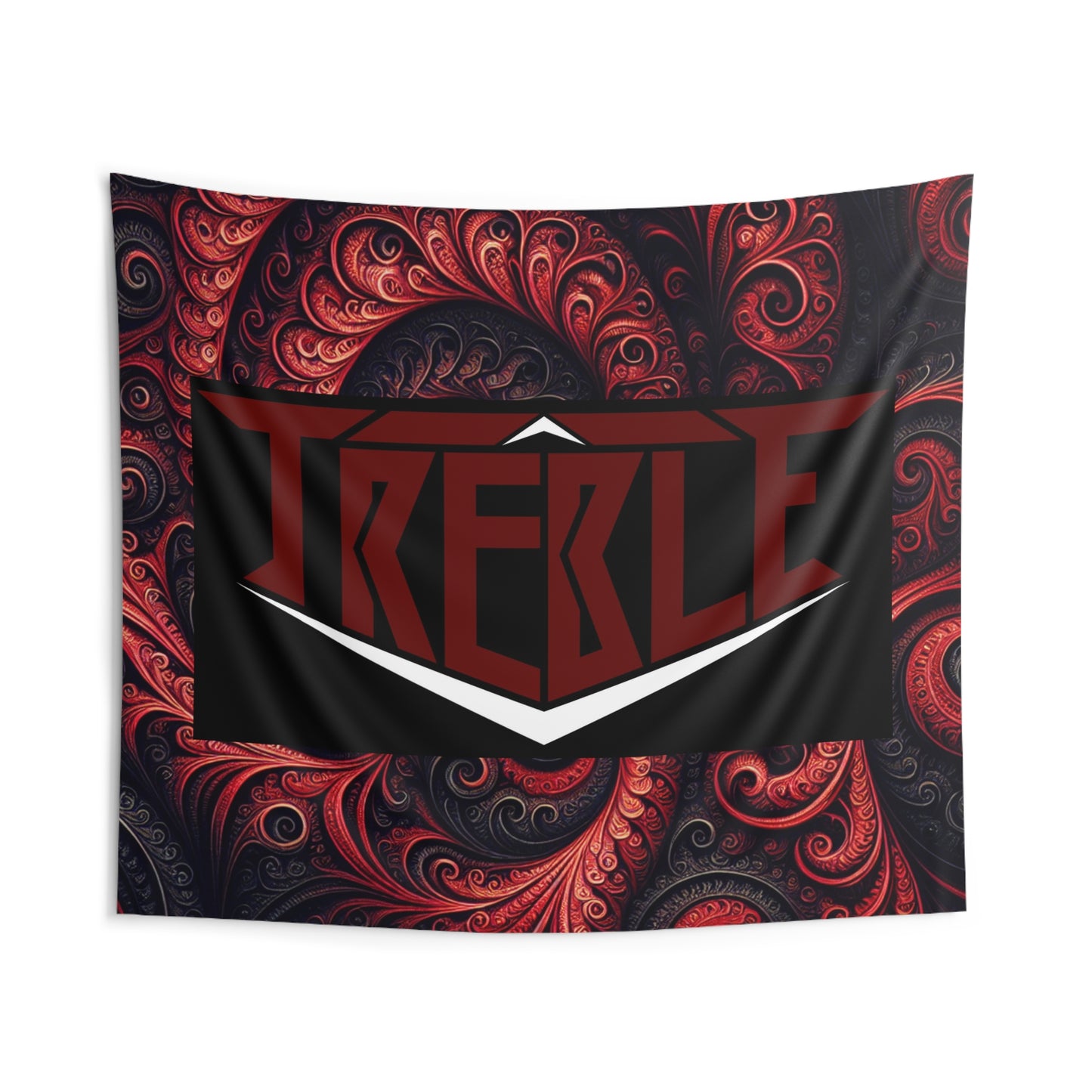 Treble "Vinedinous Trippy Infinity" Red & Black Infinity Patterns Art Tapestry