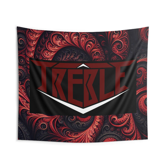 Treble "Vinedinous Trippy Infinity" Red & Black Infinity Patterns Art Tapestry