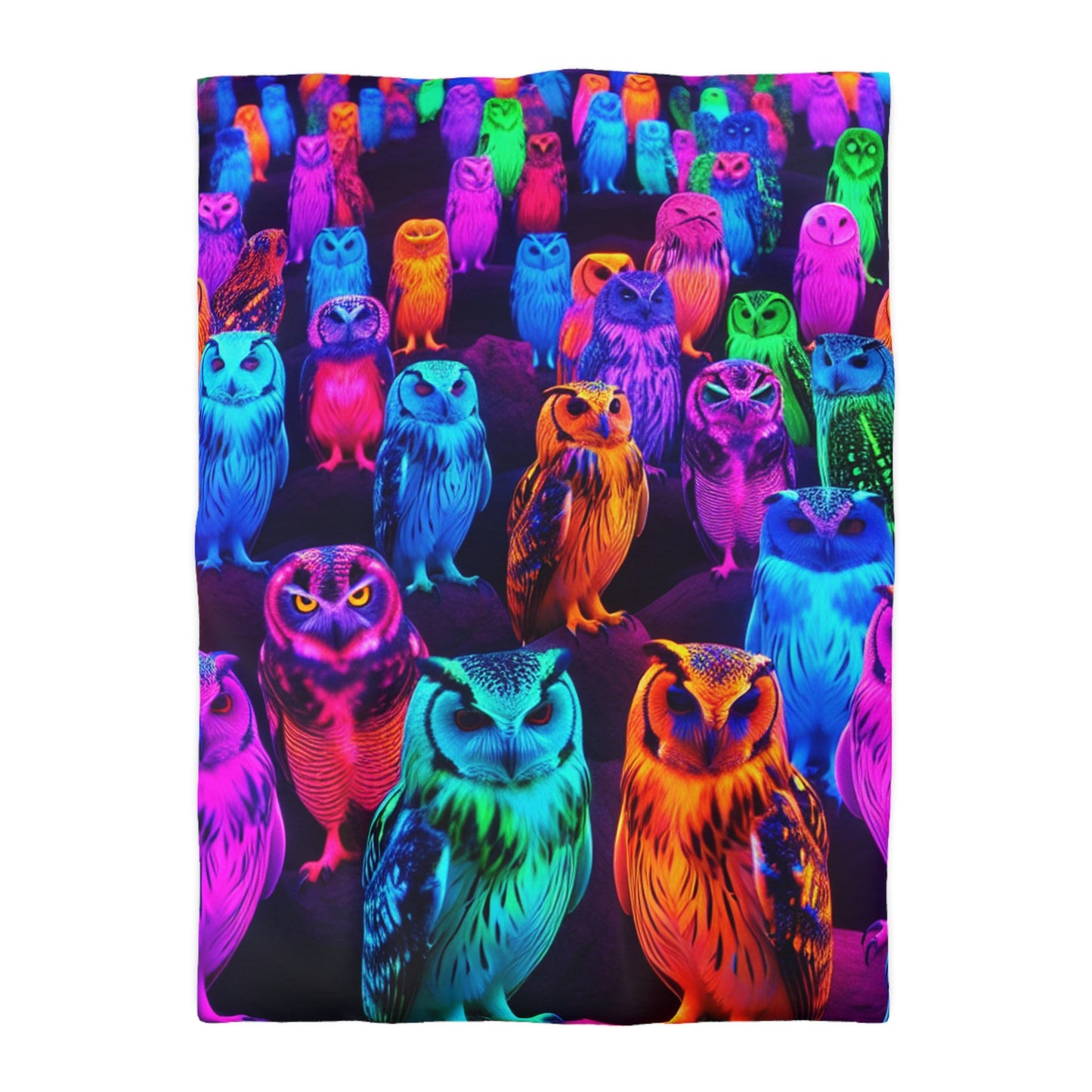 Giovanni di Guido - NEON Owls Microfiber Duvet Cover