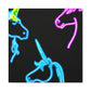 Vibrant Neon Fantasy NEON Unicorns Art Canvas