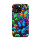 "Fantastic Fruition" Neon Butterflies and Mushrooms Premium Art Magsafe Magnet Tough IPhone 13 14 15 Pro Plus Max and Mini in Matte and Glossy Phone cases