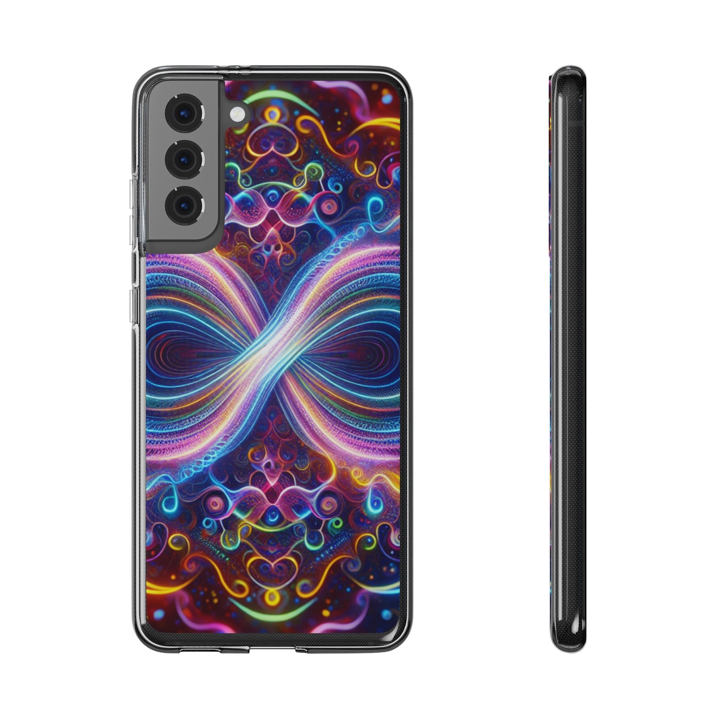 "Neon Infinity Bliss" Infinity Patterns Art Polycarbonate Phone Case