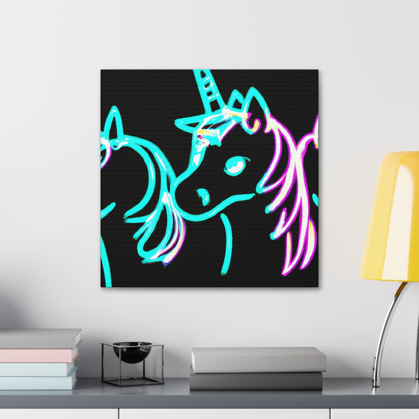 "Neon Unicorn Carnival" NEON Unicorns Art Canvas